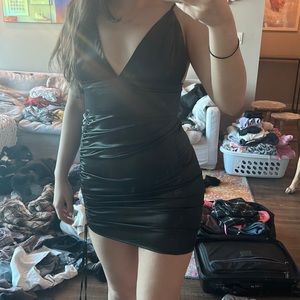 Nasty gal satin ruched mini dress